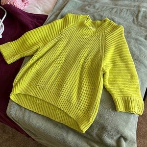 Anthropologie Maeve lime green knit sweater size small
